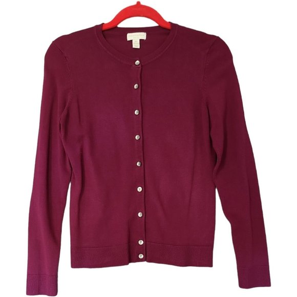 Charter Club Sweaters - Charter Club Small Button Up Sweater Cardigan Maroon Women's